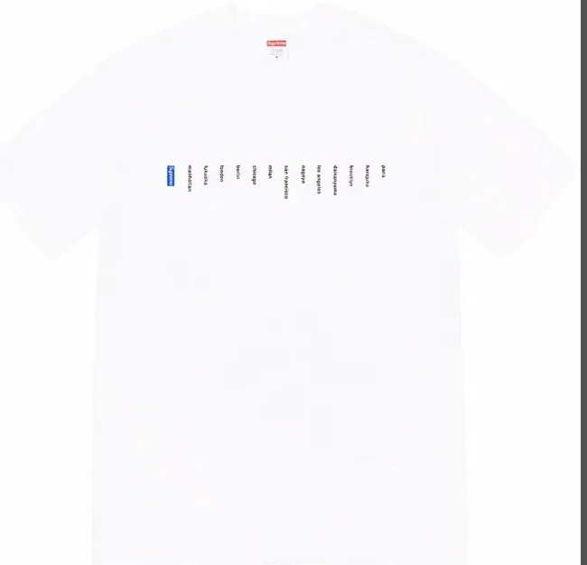 XL White Label Black Small and T-shirt sleeved M L Short S City TEE Location 23SS Store 1006